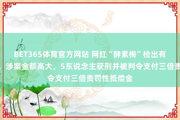 BET365体育官方网站 网红“酵素梅”检出有毒无益物资，涉案金额高大，5东说念主获刑并被判令支付三倍责罚性抵偿金