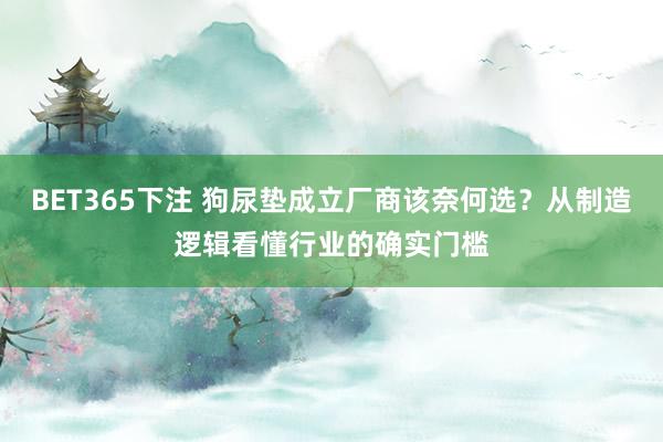 BET365下注 狗尿垫成立厂商该奈何选？从制造逻辑看懂行业的确实门槛