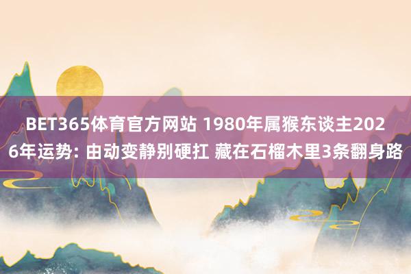 BET365体育官方网站 1980年属猴东谈主2026年运势: 由动变静别硬扛 藏在石榴木里3条翻身路