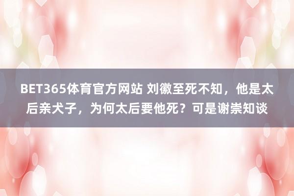 BET365体育官方网站 刘徽至死不知，他是太后亲犬子，为何太后要他死？可是谢崇知谈