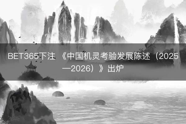 BET365下注 《中国机灵考验发展陈述（2025—2026）》出炉