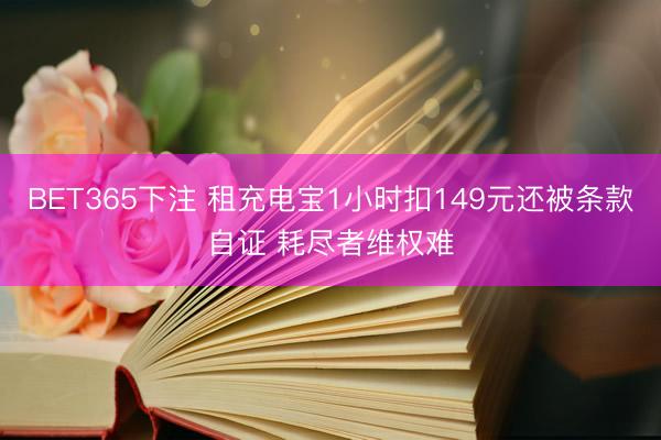 BET365下注 租充电宝1小时扣149元还被条款自证 耗尽者维权难