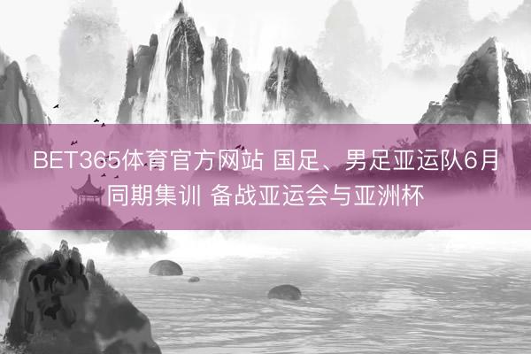 BET365体育官方网站 国足、男足亚运队6月同期集训 备战亚运会与亚洲杯