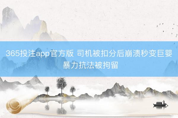 365投注app官方版 司机被扣分后崩溃秒变巨婴 暴力抗法被拘留