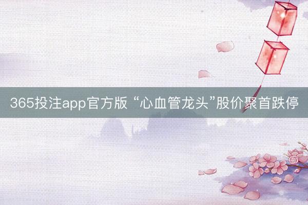 365投注app官方版 “心血管龙头”股价聚首跌停