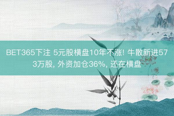 BET365下注 5元股横盘10年不涨! 牛散新进573万股， 外资加仓36%， 还在横盘