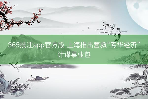 365投注app官方版 上海推出营救“芳华经济”计谋事业包