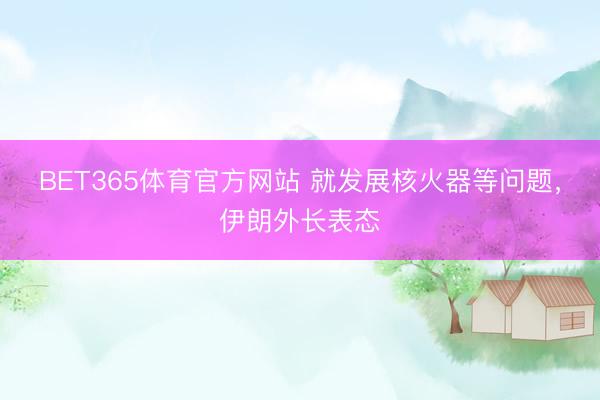 BET365体育官方网站 就发展核火器等问题，伊朗外长表态