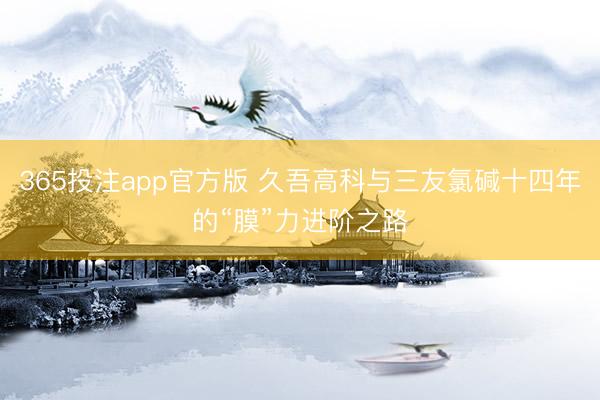 365投注app官方版 久吾高科与三友氯碱十四年的“膜”力进阶之路