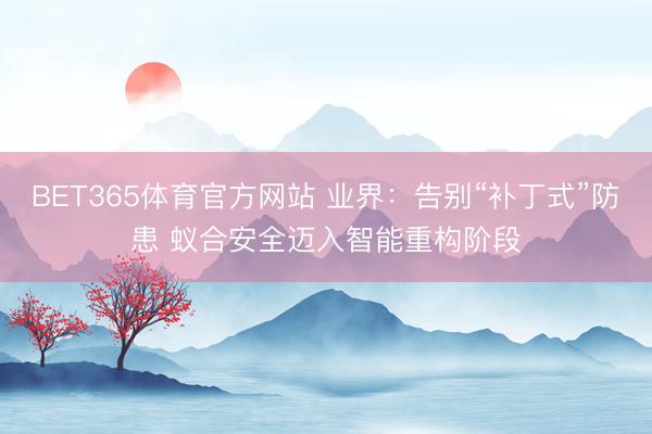 BET365体育官方网站 业界：告别“补丁式”防患 蚁合安全迈入智能重构阶段